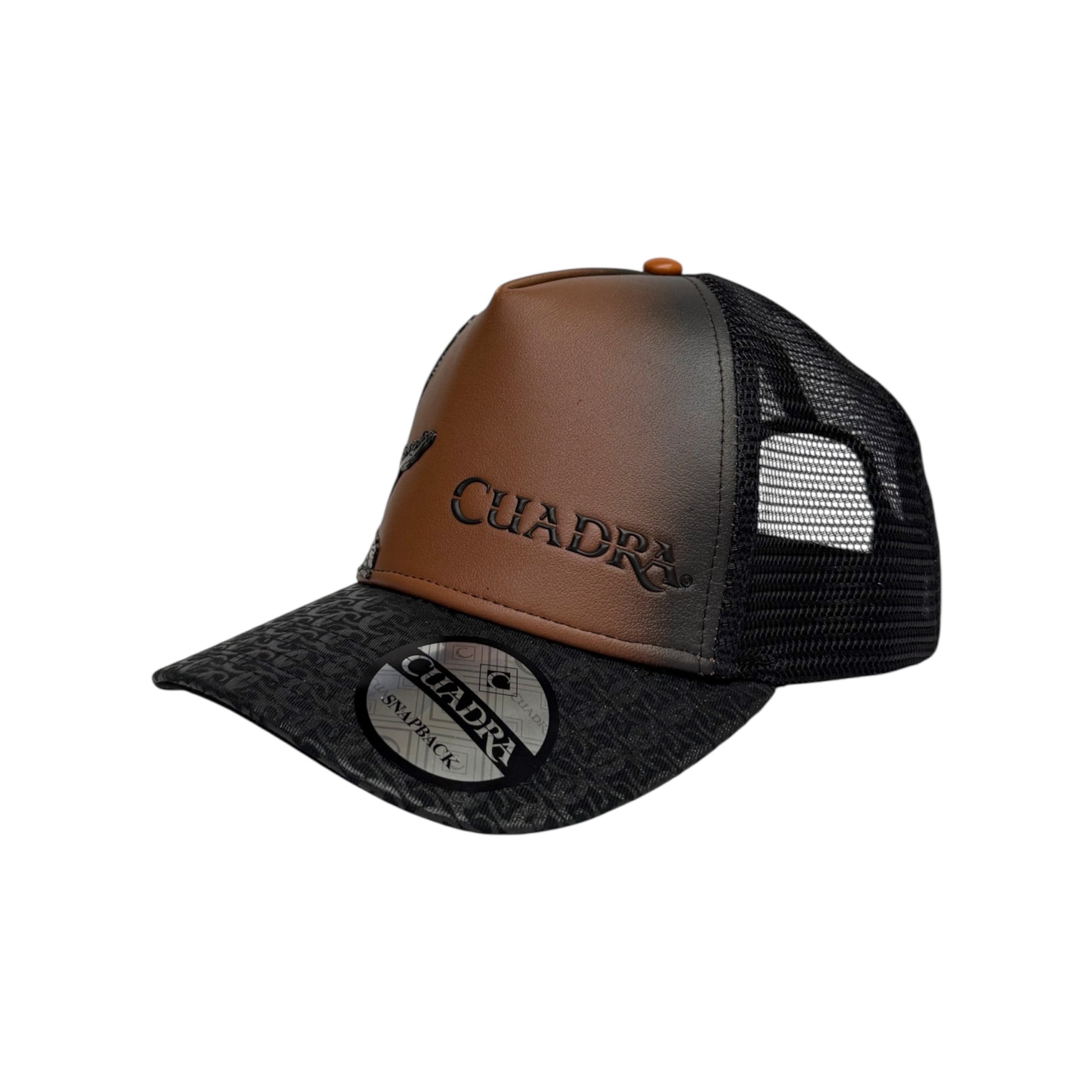 Cuadra Men's Aligator Brown Leather Cap - CC121