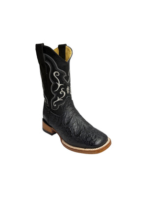 Potrillo Cincelada Black Square Toe Womens Boot - 408