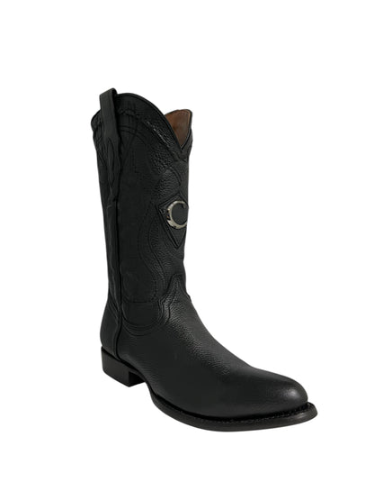Cuadra Black Deer Laser & Embriodery Round Toe - CU682