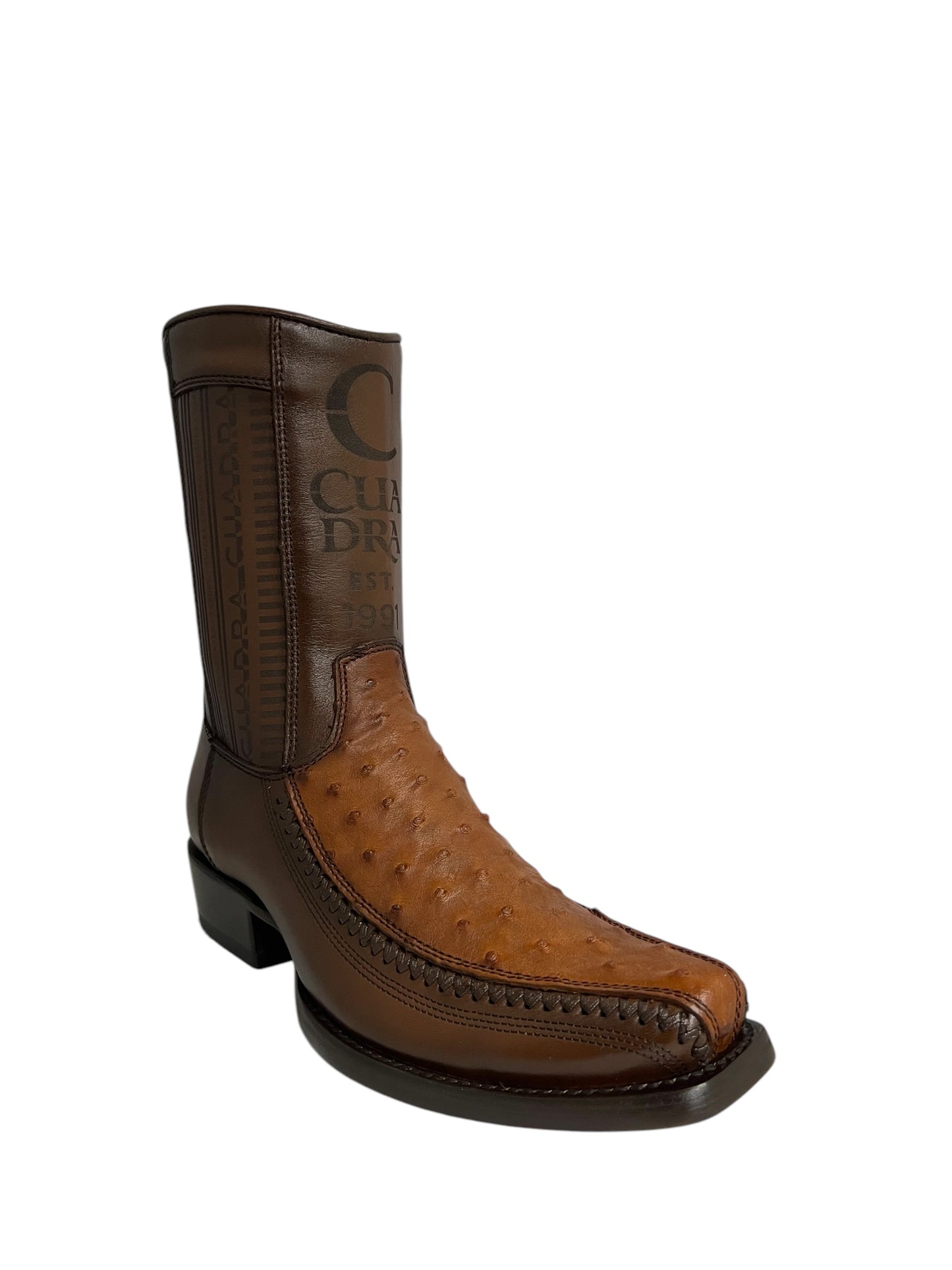 Cuadra Ostrich Moroni Chestnut Narrow Square Toe - CU804