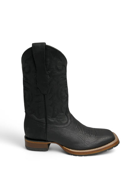 Los Altos Square Toe Bull Shoulder Black Rubber Sole - 82T3105