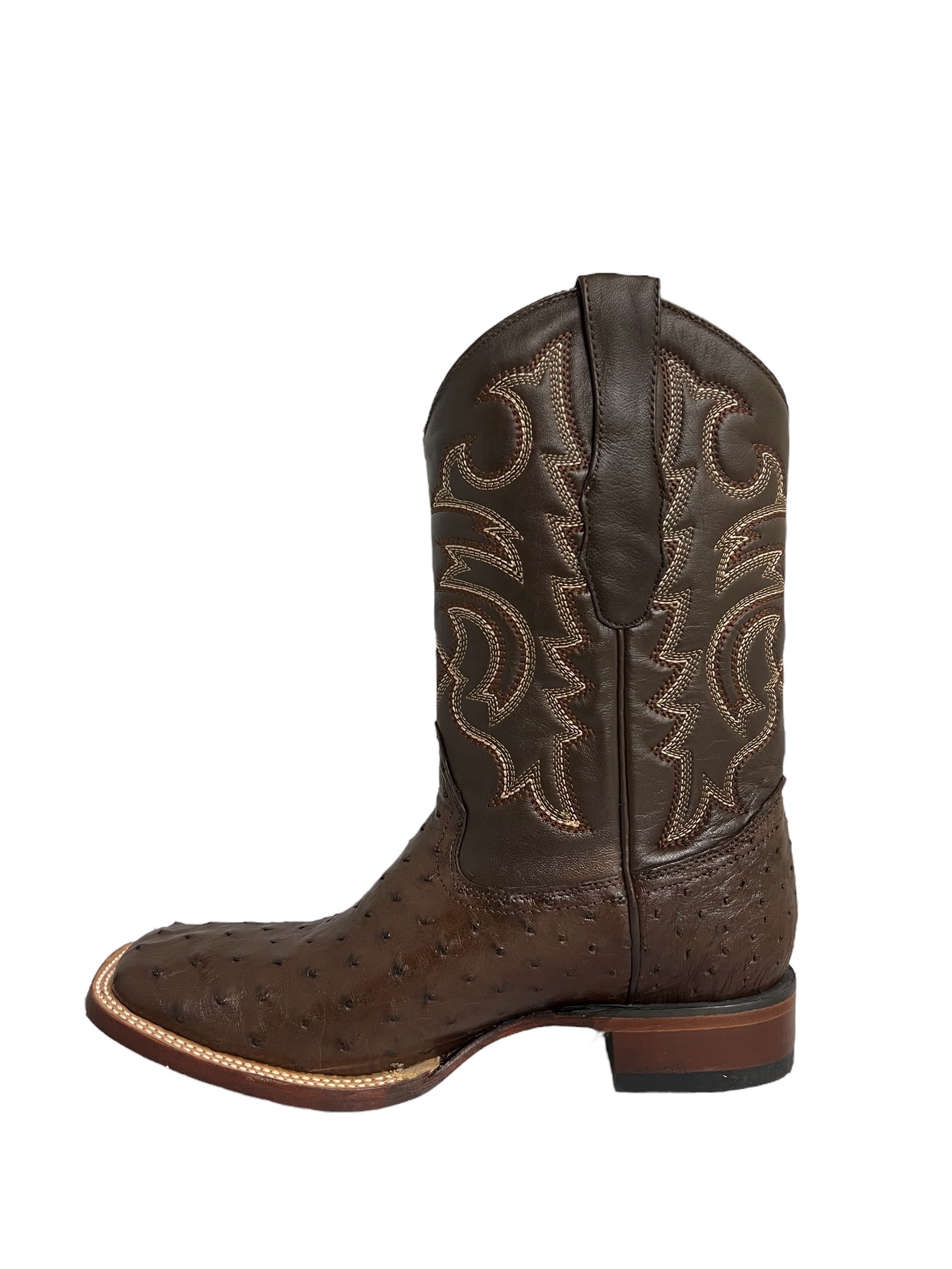 Los Altos Square Toe Ostrich Brown - 8220307