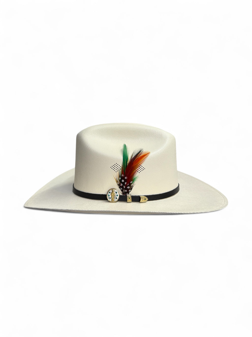 Stone San Judas Straw Hat Sinaloa Regular Crown 3 1/2 Inch Brim