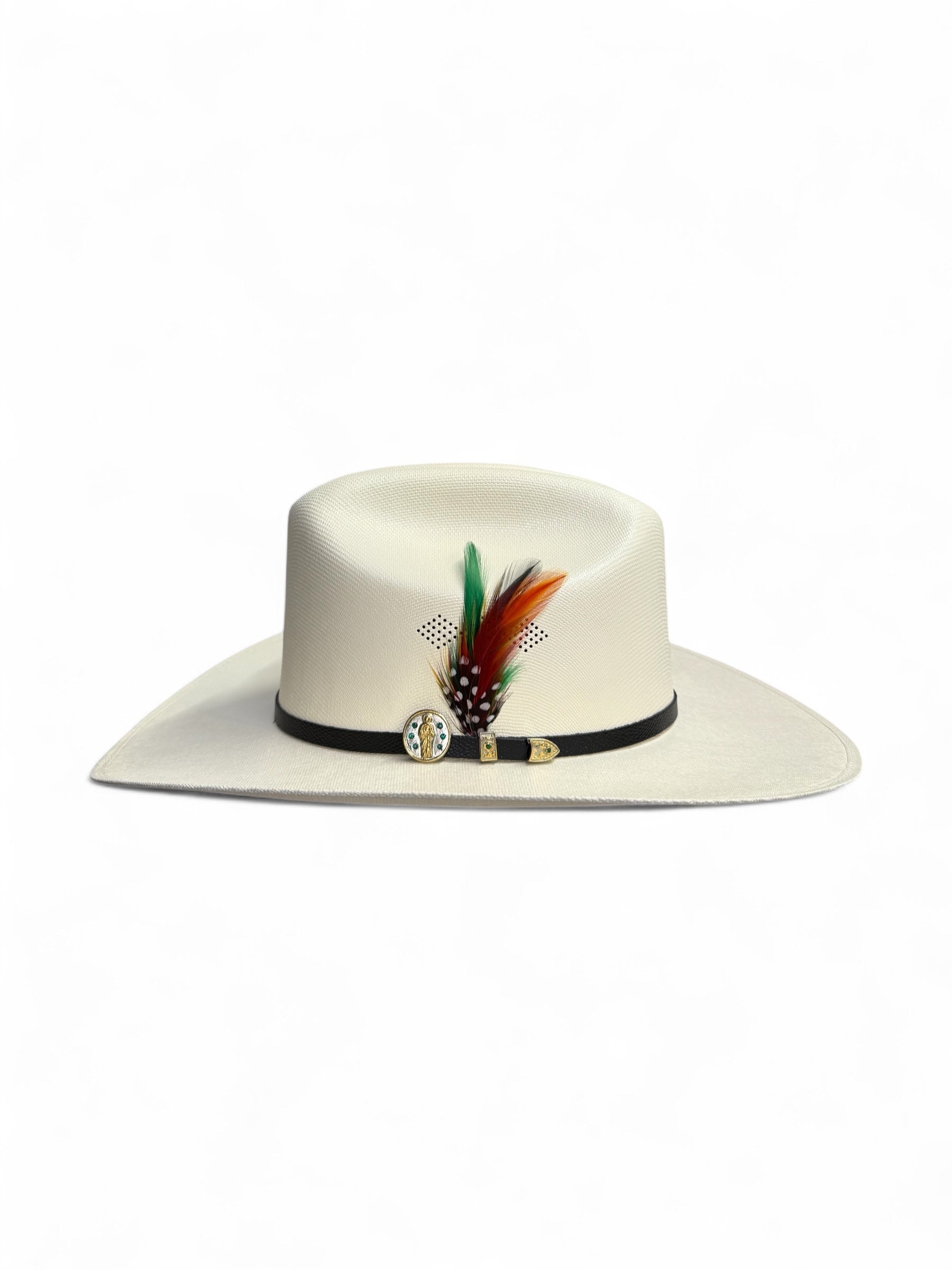 Stone San Judas Straw Hat Sinaloa Regular Crown 3 1/2 Inch Brim