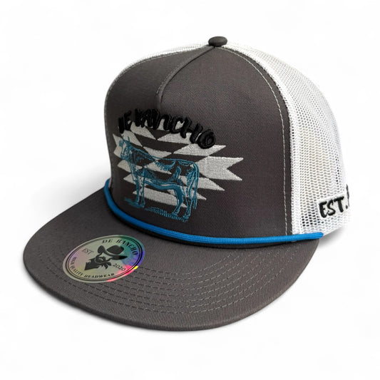 DE Rancho Cap Tribal Cow Blue - DR051