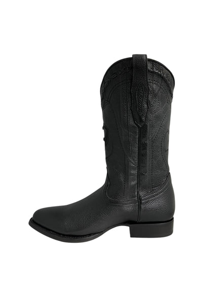 Cuadra Black Deer Laser & Embriodery Round Toe - CU682