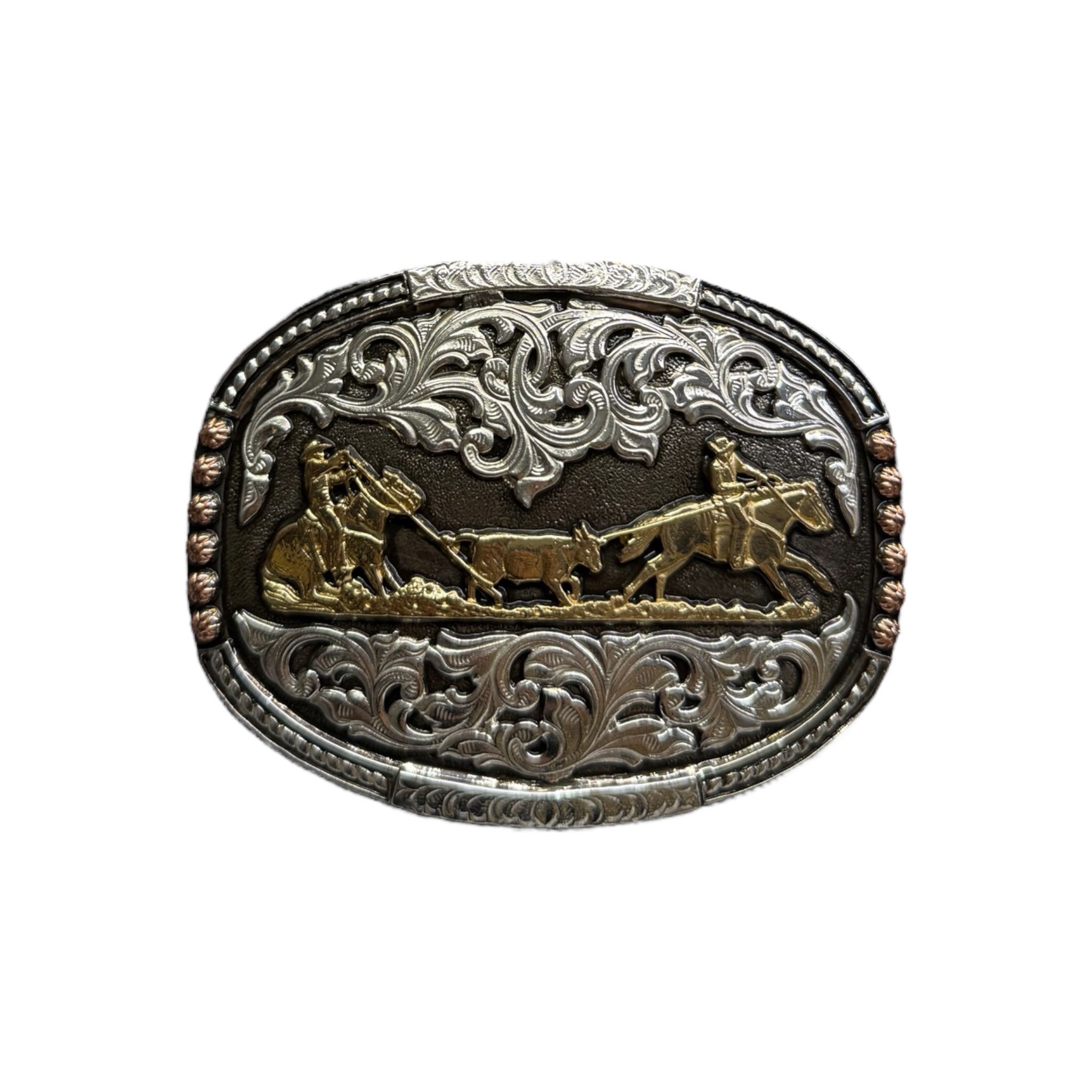 Crumrine Oval Team Roper Buckle | Western Rodeo Belt Buckle – Zapateria ...