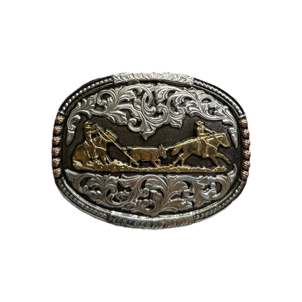 Team Roper Buckles Crumrine Oval Team Roper Buckle | Western Rodeo Belt Buckle – Zapateria ...