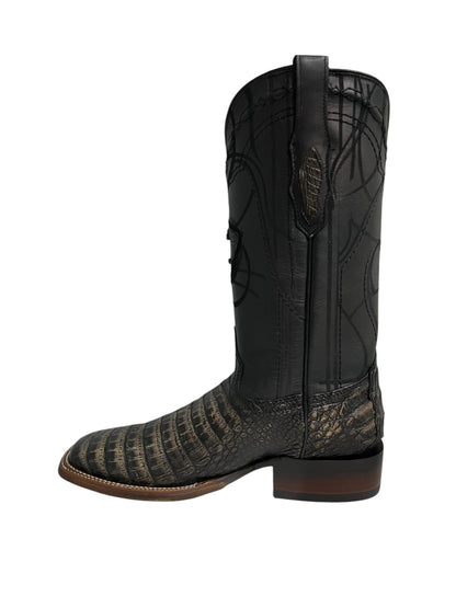 Cuadra Square Toe Caiman Belly Atlantic Black Sand - CU745