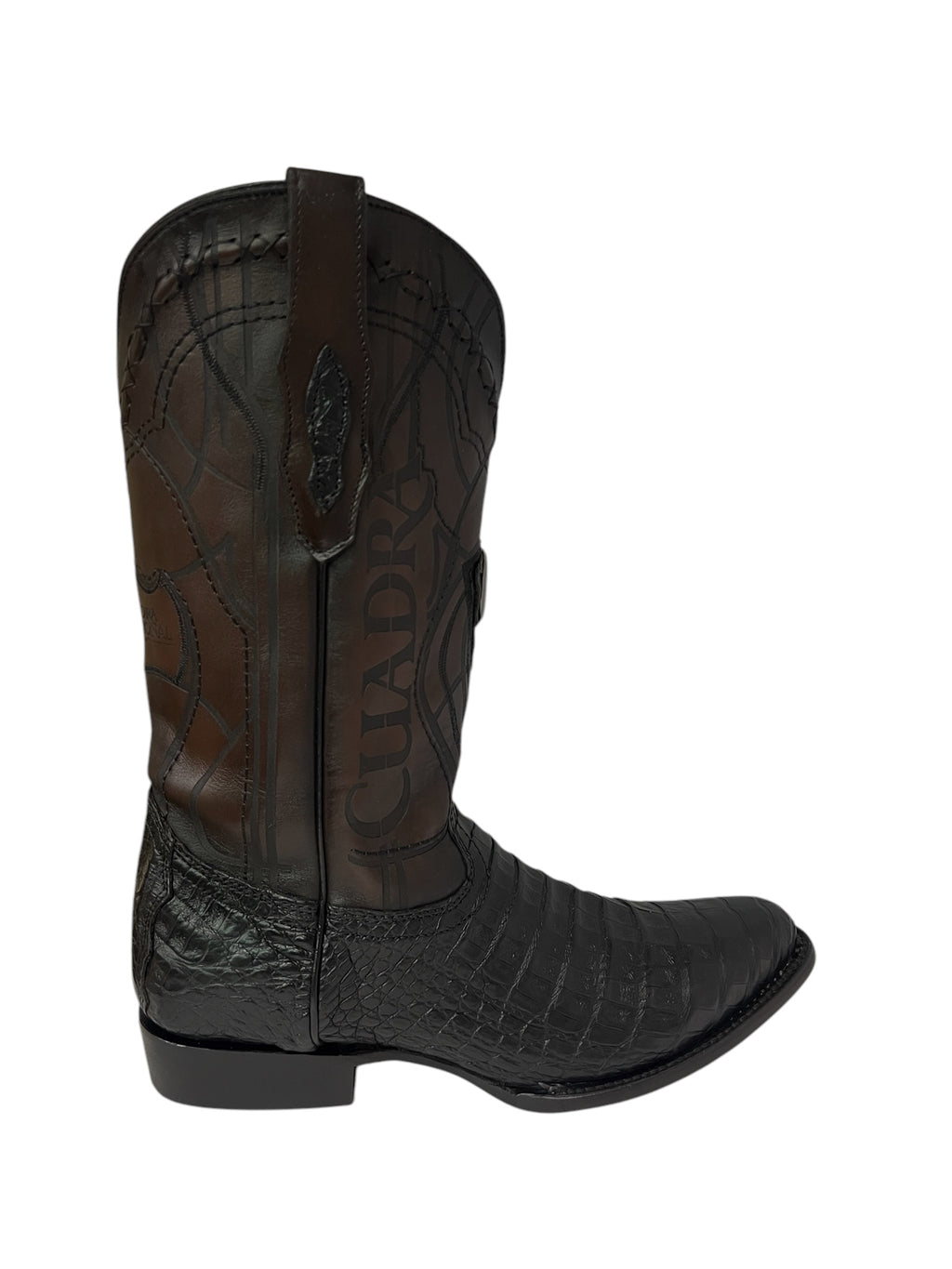Cuadra Caiman Belly Plunge Black Round Toe - CU422