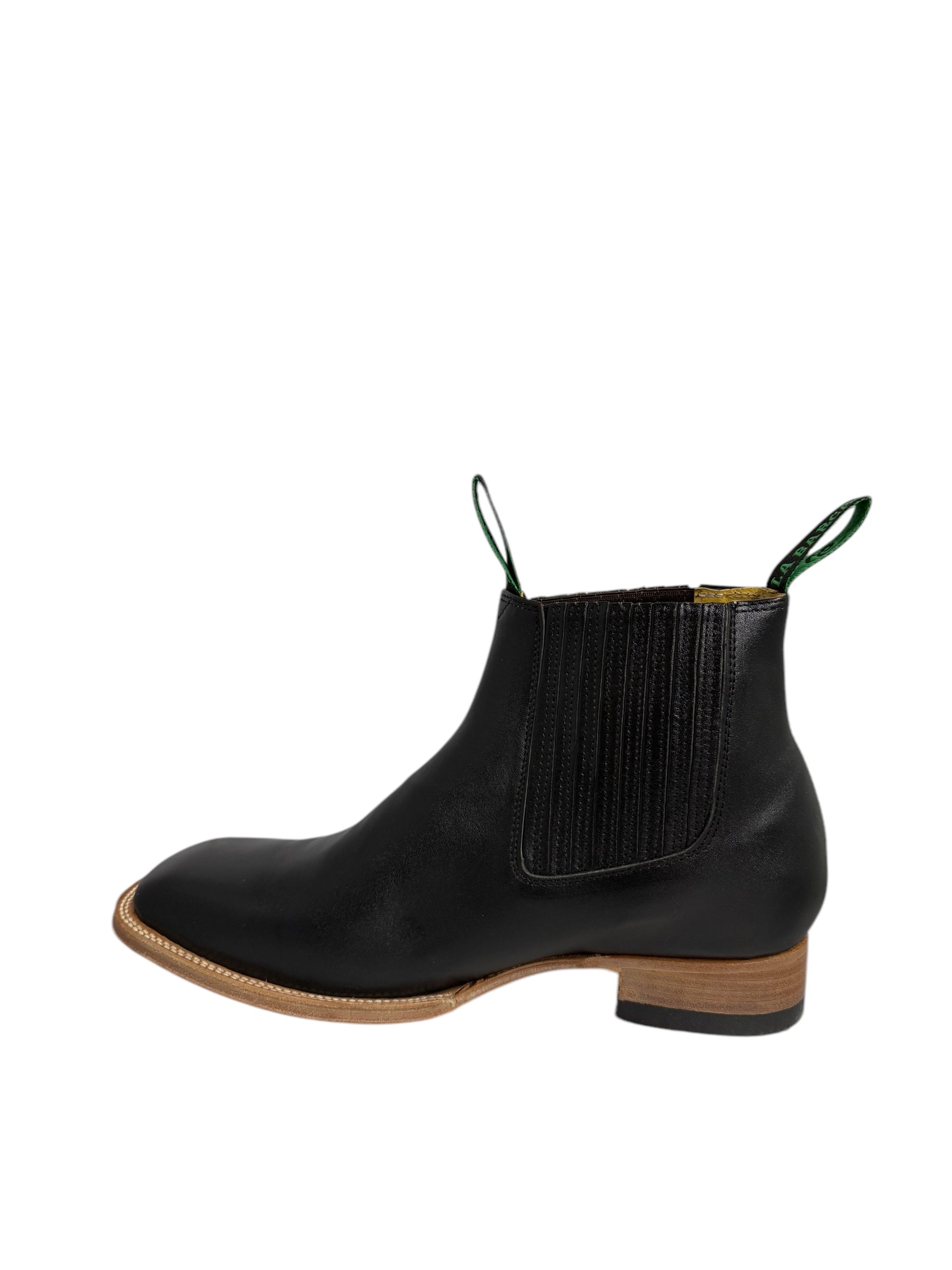 La Barca Square Toe Leather Black Ankle Boot - 935