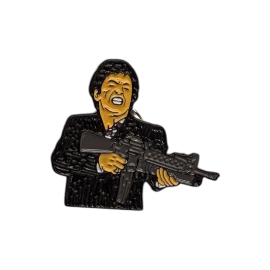 Scarface With Gun Hat Pin