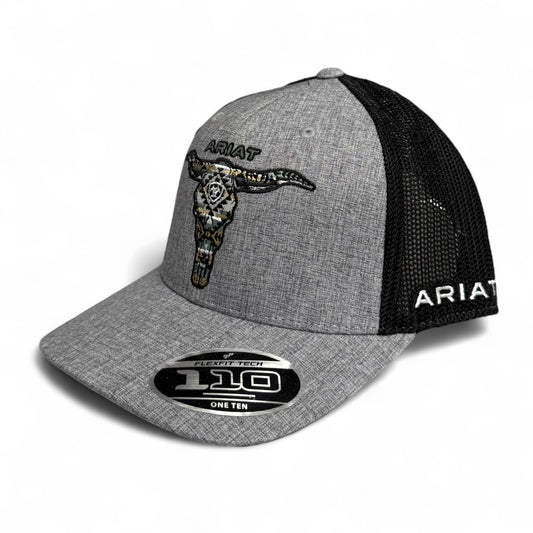 Ariat Cap Flexfit 110 Snapback Longhorn Grey