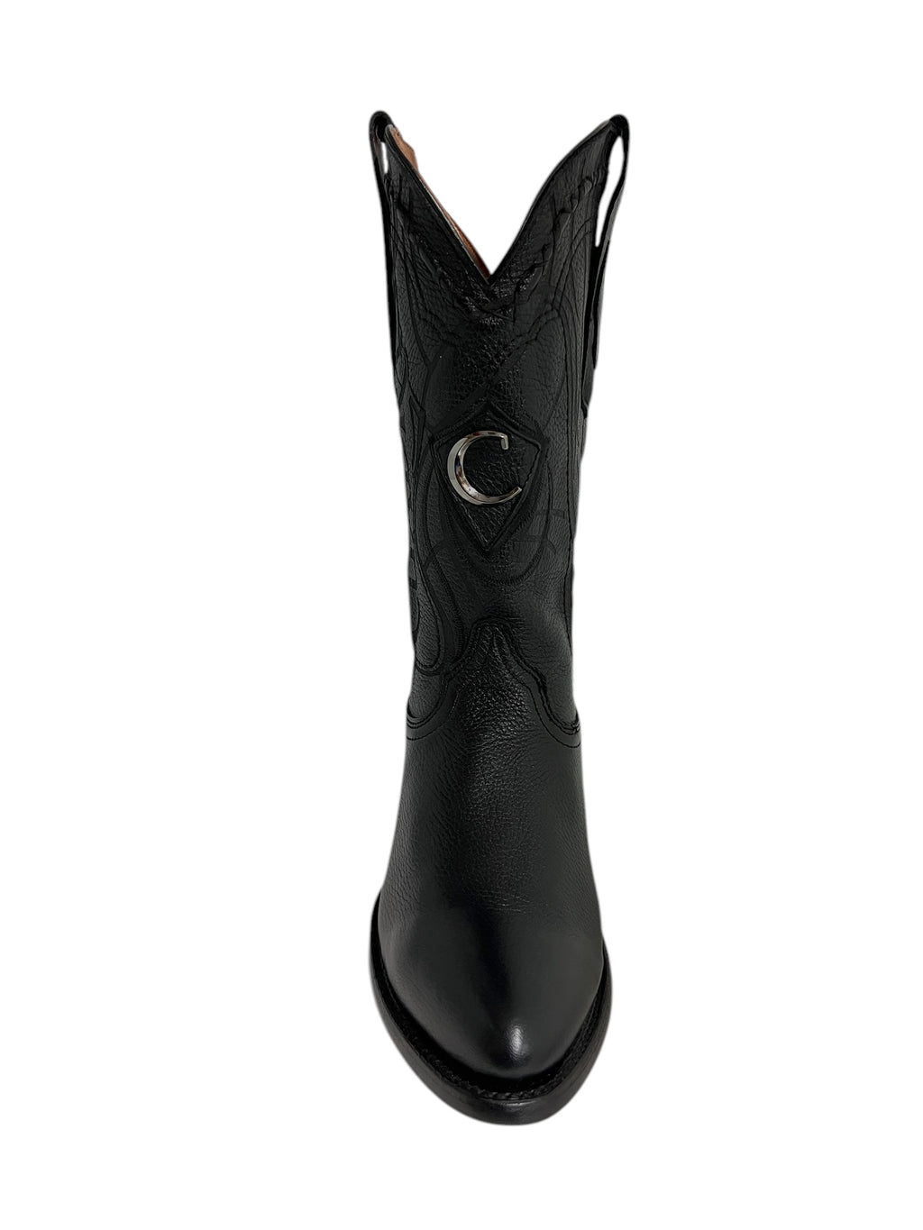 Cuadra Black Deer Laser & Embriodery Round Toe - CU682