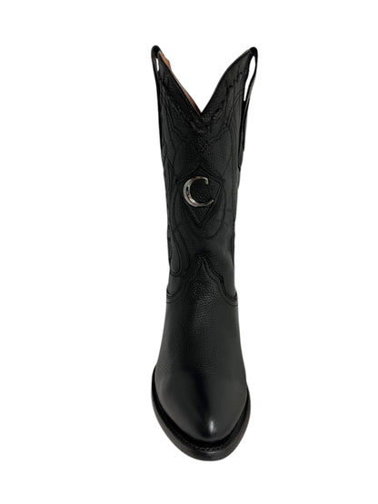 Cuadra Black Deer Laser & Embriodery Round Toe - CU682