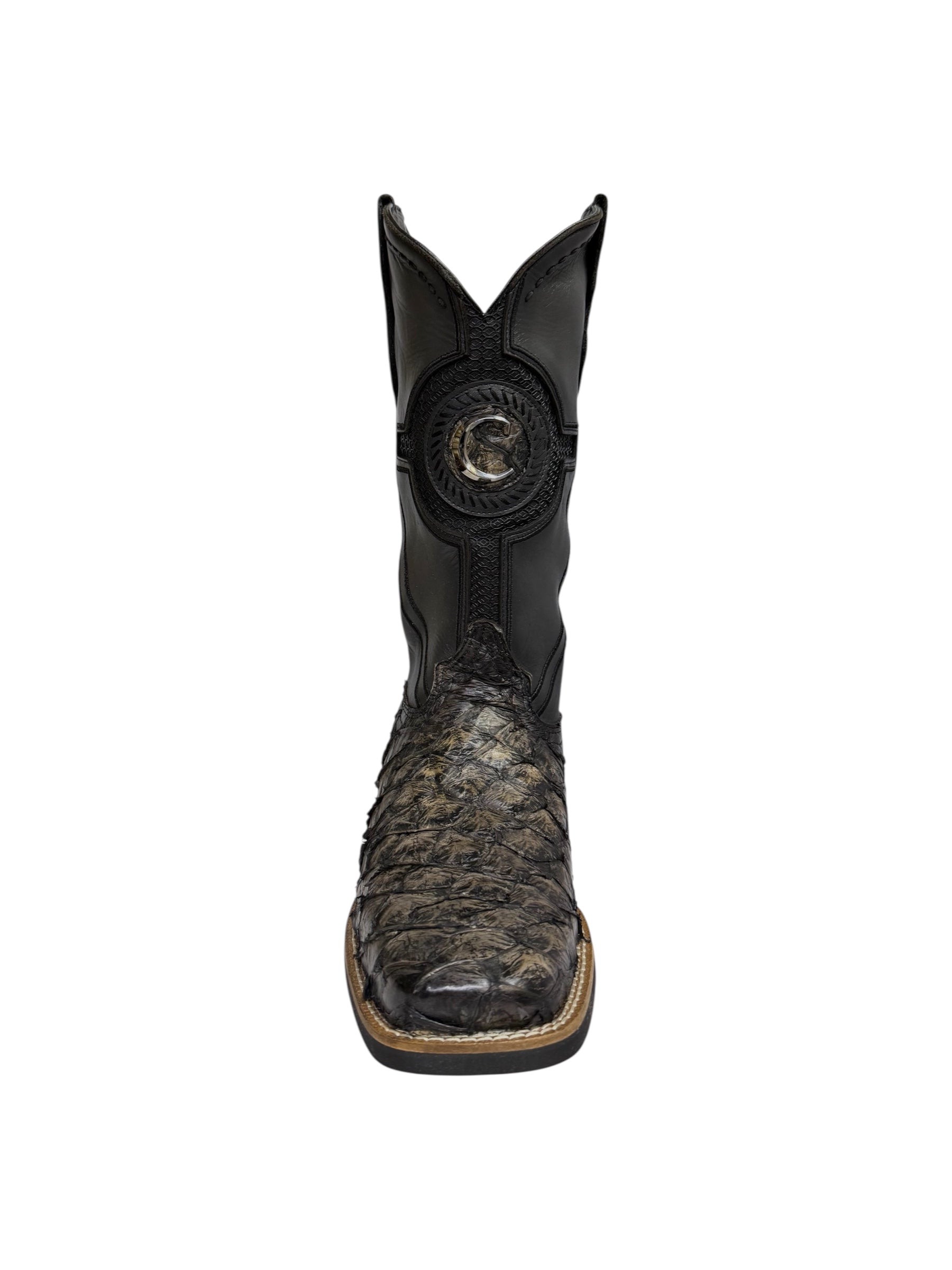 Cuadra FlexRider Pirarucu Black Sand Laser & Embriodery Square Toe - CU979