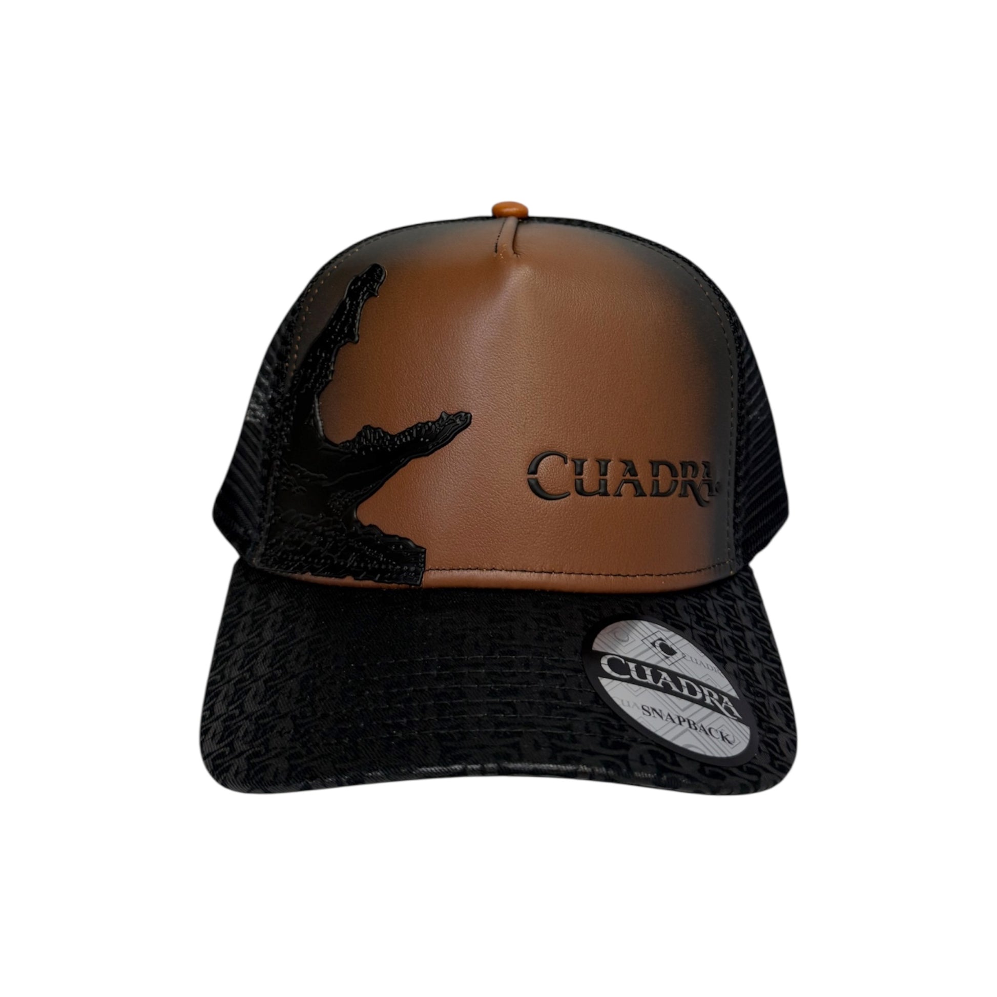 Cuadra Men's Aligator Brown Leather Cap - CC121