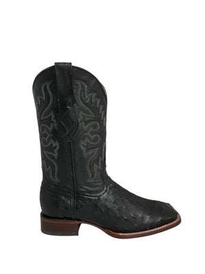 Red Diamond Ostrich Black Square Toe