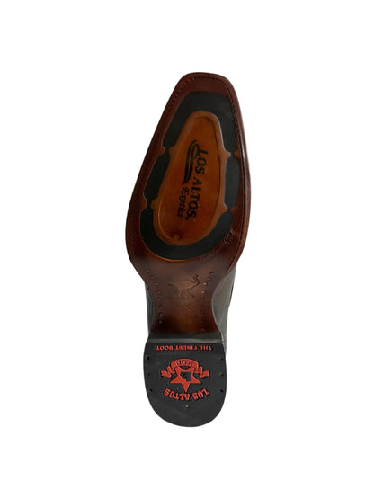 Los Altos Ostrich Leg And Deer Brown European Square Toe - 76F0507