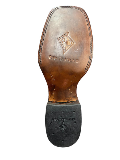 Red Diamond Python Natural Square Toe
