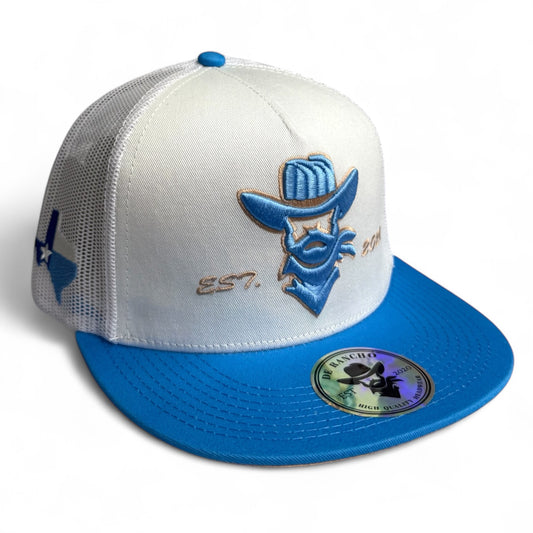 De Rancho Cap Texas Map And Logo Sky Blue - DR056