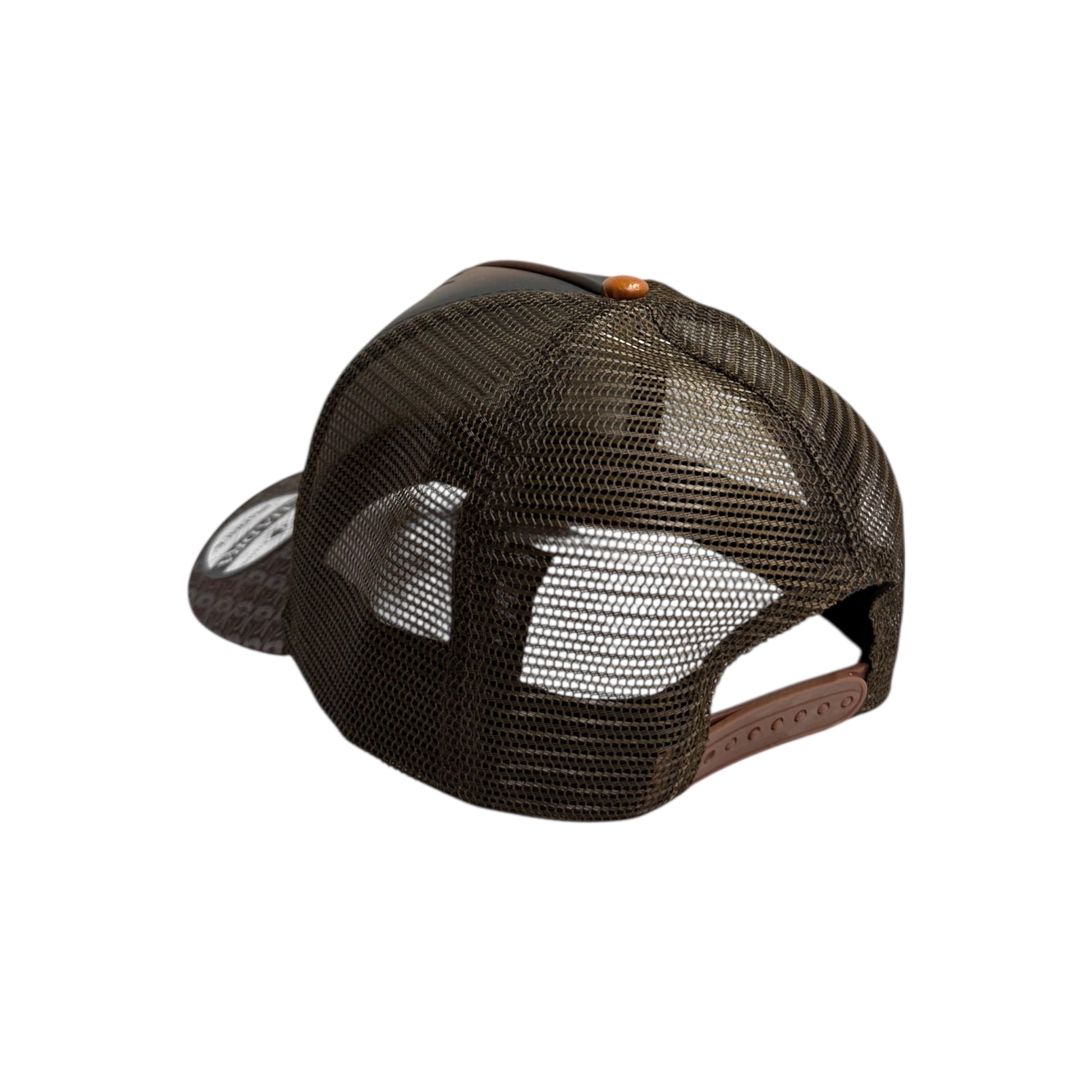 Cuadra Men's Cap Brown Deer Patch Leather Cap - CC122