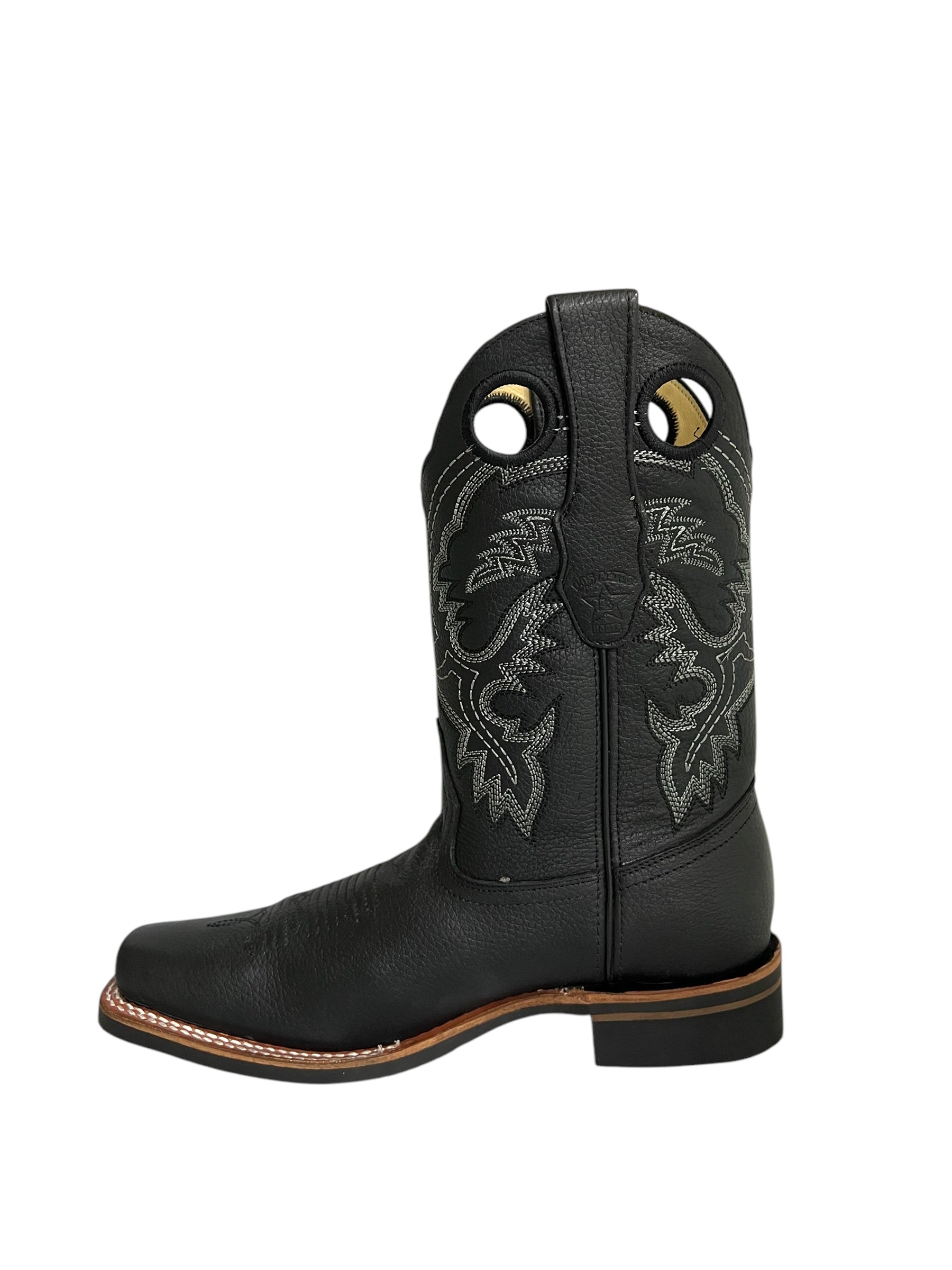 Los Altos Rodeo Square Toe And Rubber Sole Grisly Black - 8132705