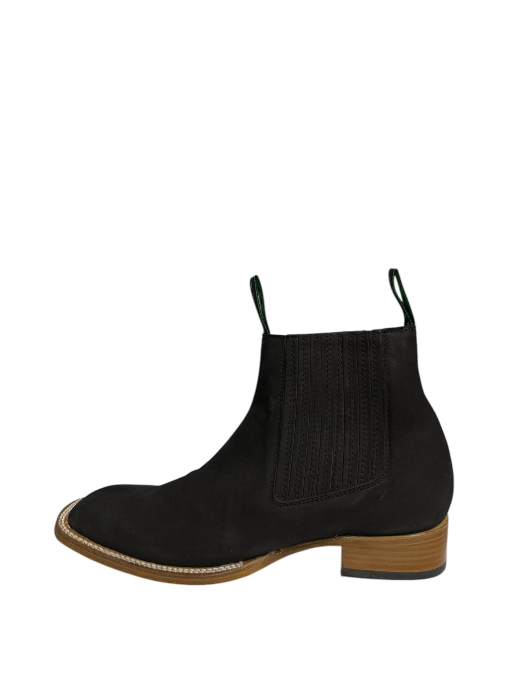La Barca Square Toe Nobuck Black Ankle Boot - 935