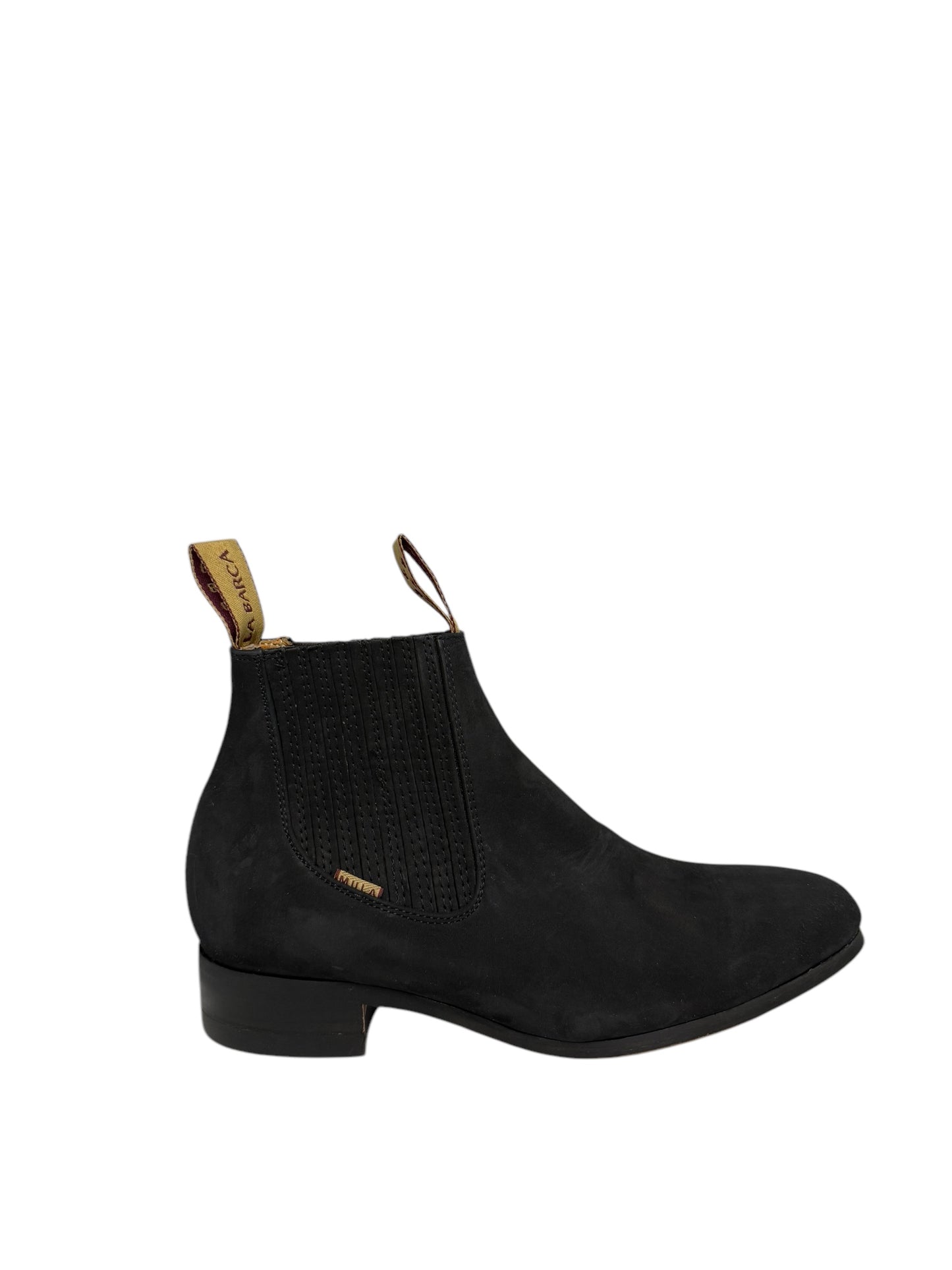 La Barca Suede Black Charro Ankle Boot - 500