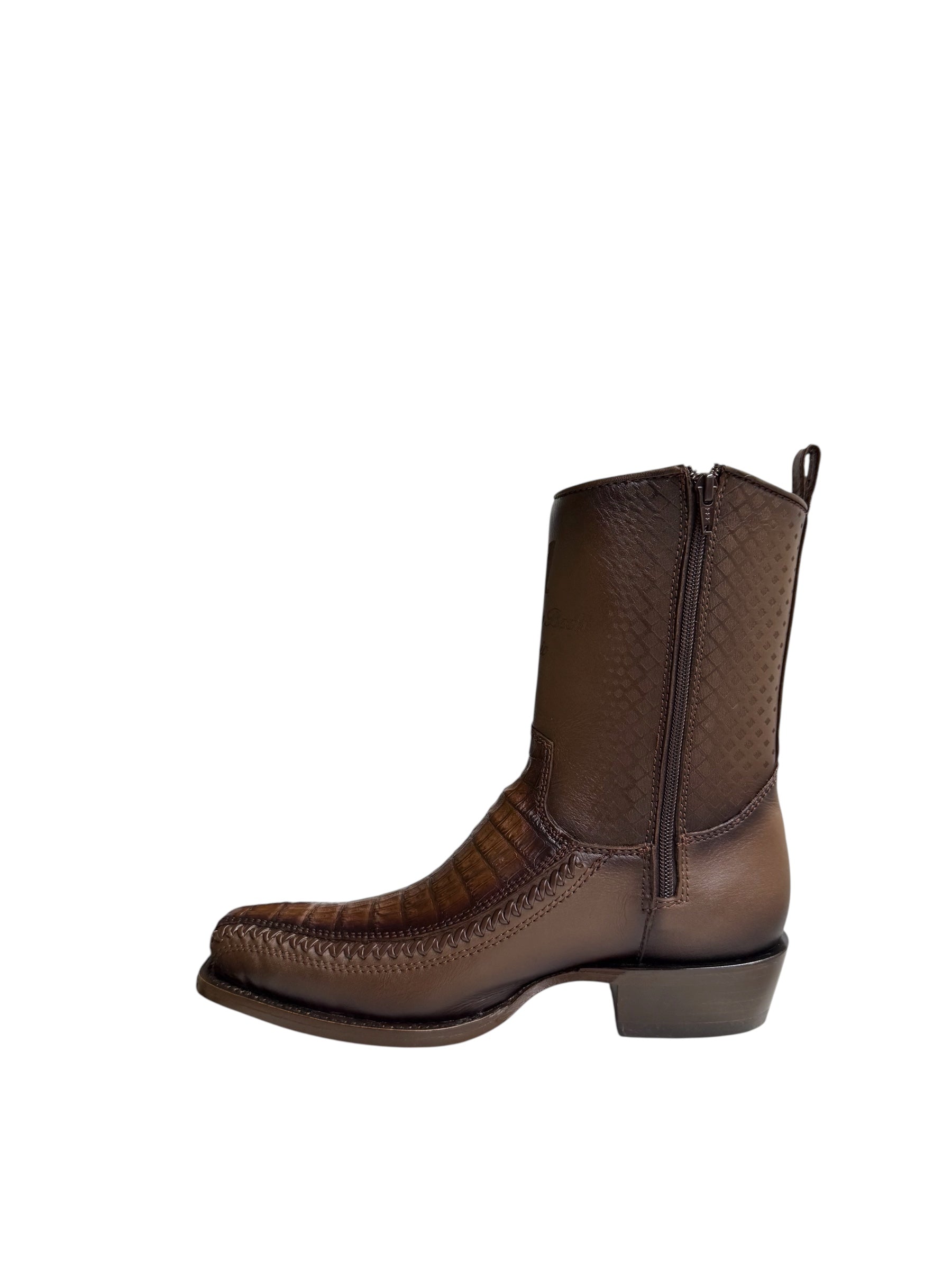 Los Altos 7 Toe Caiman Belly Faded Brown - 57BFP8216