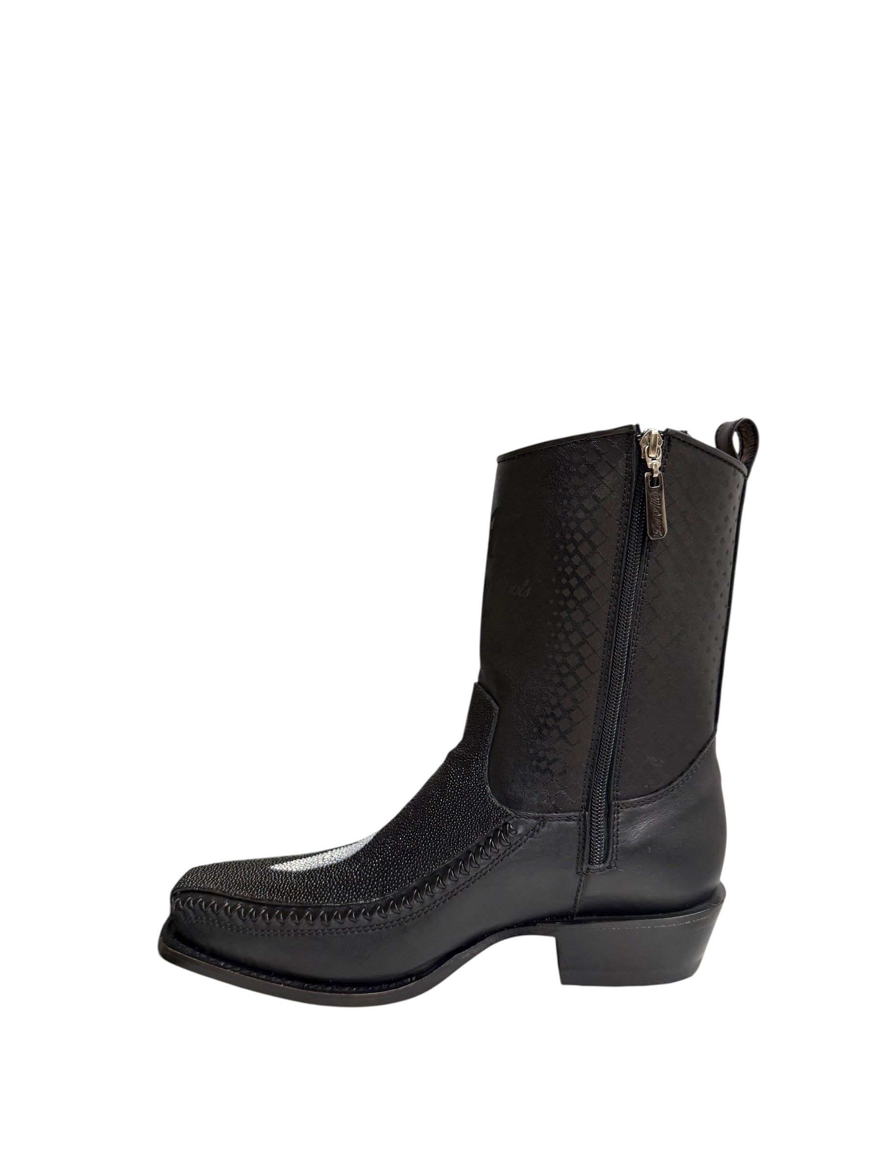Los Altos Boots 7 Toe Stingray Single Stone Black - 57BFP1205