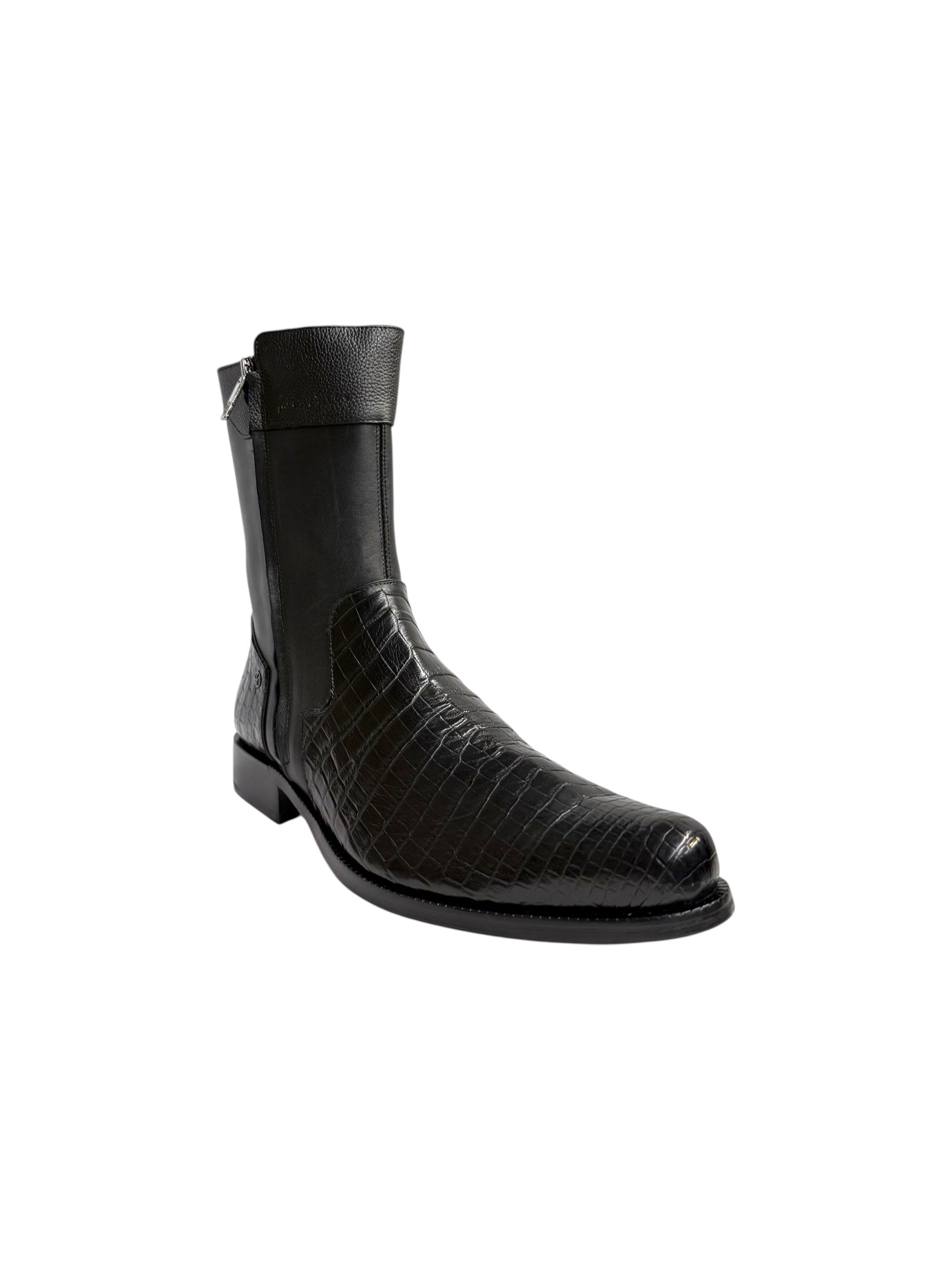 Franco Cuadra Caiman Belly Inca Black Cowhide - FC865