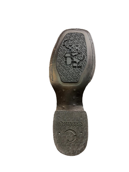 Cuadra Black Elephant Laser & Embroidery Square Toe - CU847