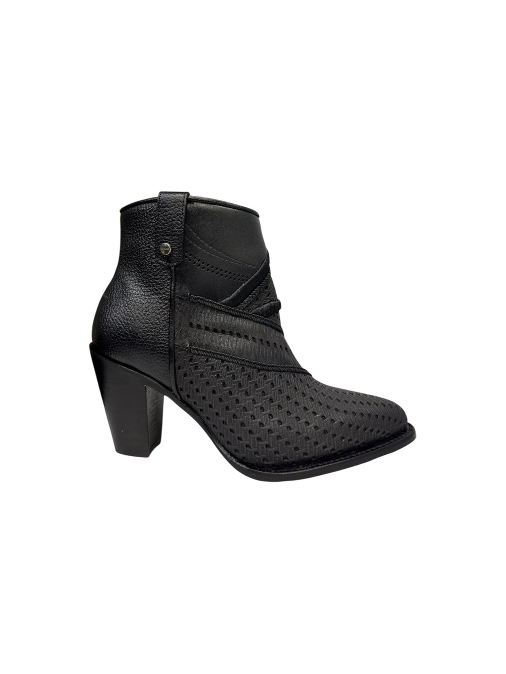 Cuadra Womens Ankle Boot Oxford Laser & Embroidery & Studs & Zipper - CU948