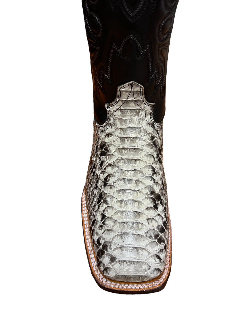 Red Diamond Python Natural Square Toe