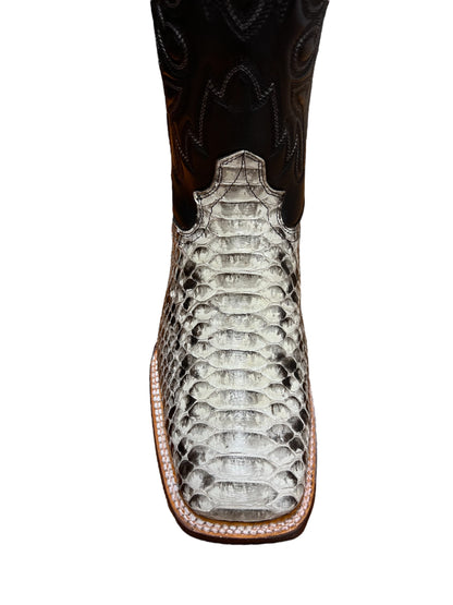 Red Diamond Python Natural Square Toe