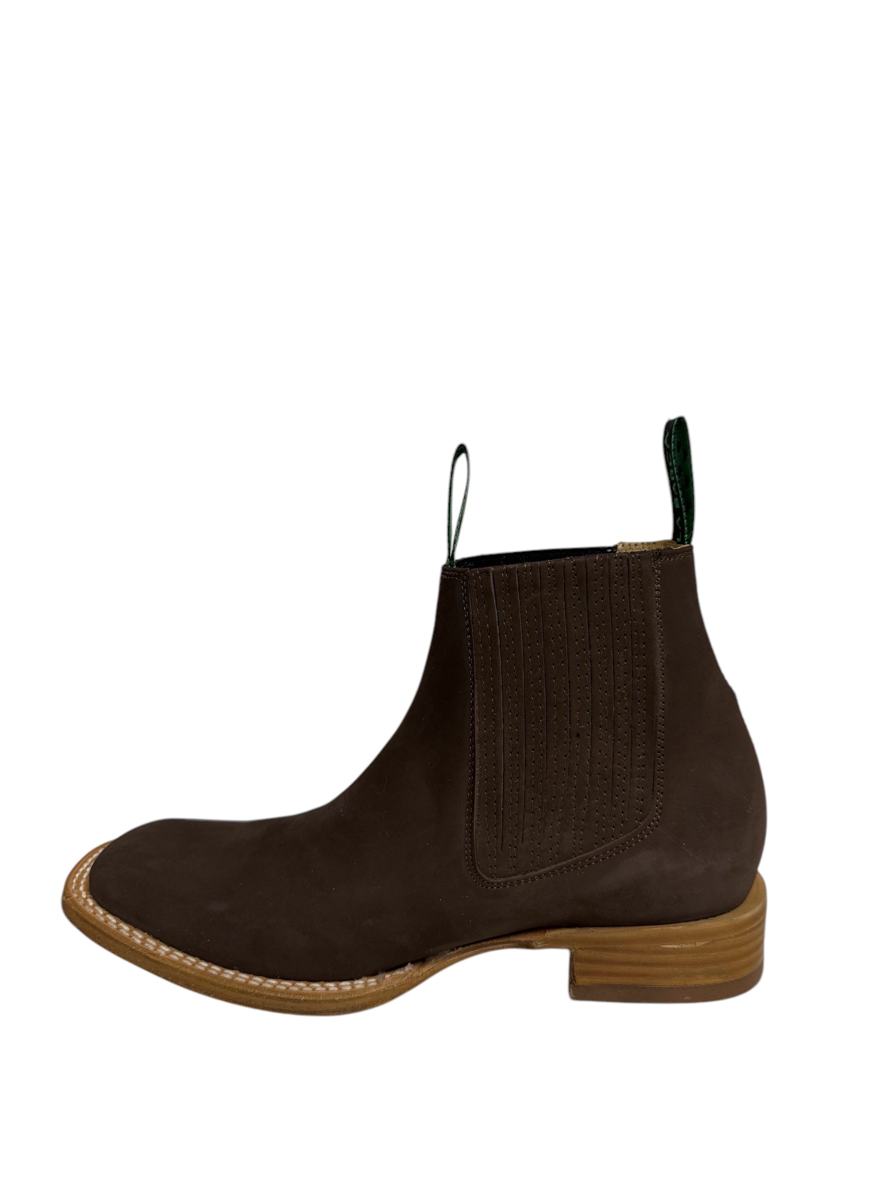 La Barca Square Toe Nobuck Chocolate Ankle Boot - 935