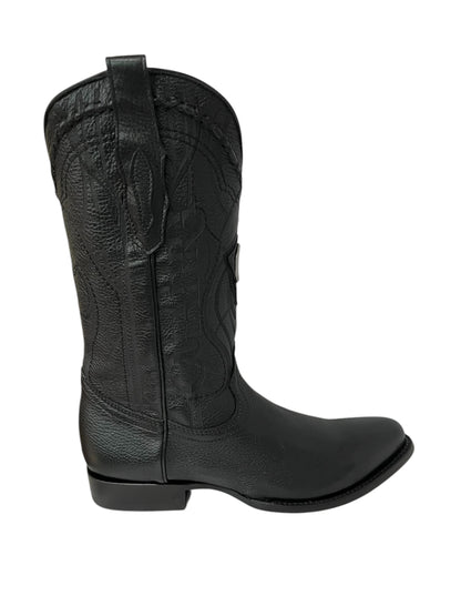 Cuadra Black Deer Laser & Embriodery Round Toe - CU682