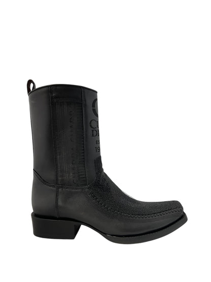Cuadra Black Stingray Narrow Square Toe - CU783