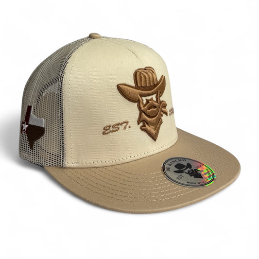 De Rancho Cap Texas Map And Logo Cream - DR054