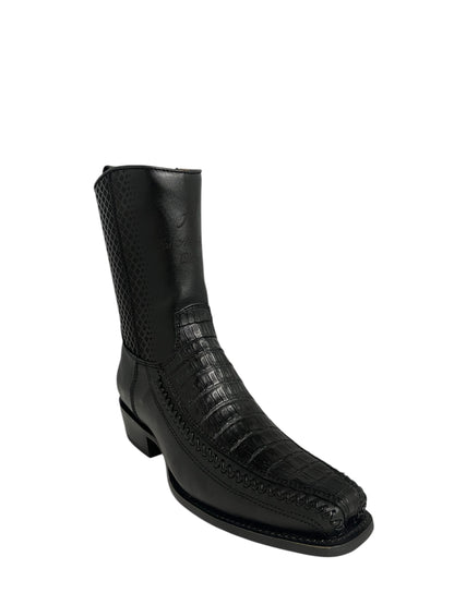 Los Altos 7 Toe Caiman Belly Black - 57BFP8205