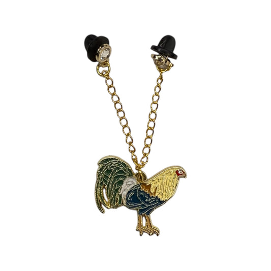 Rooster Gold Chain Hat Pin