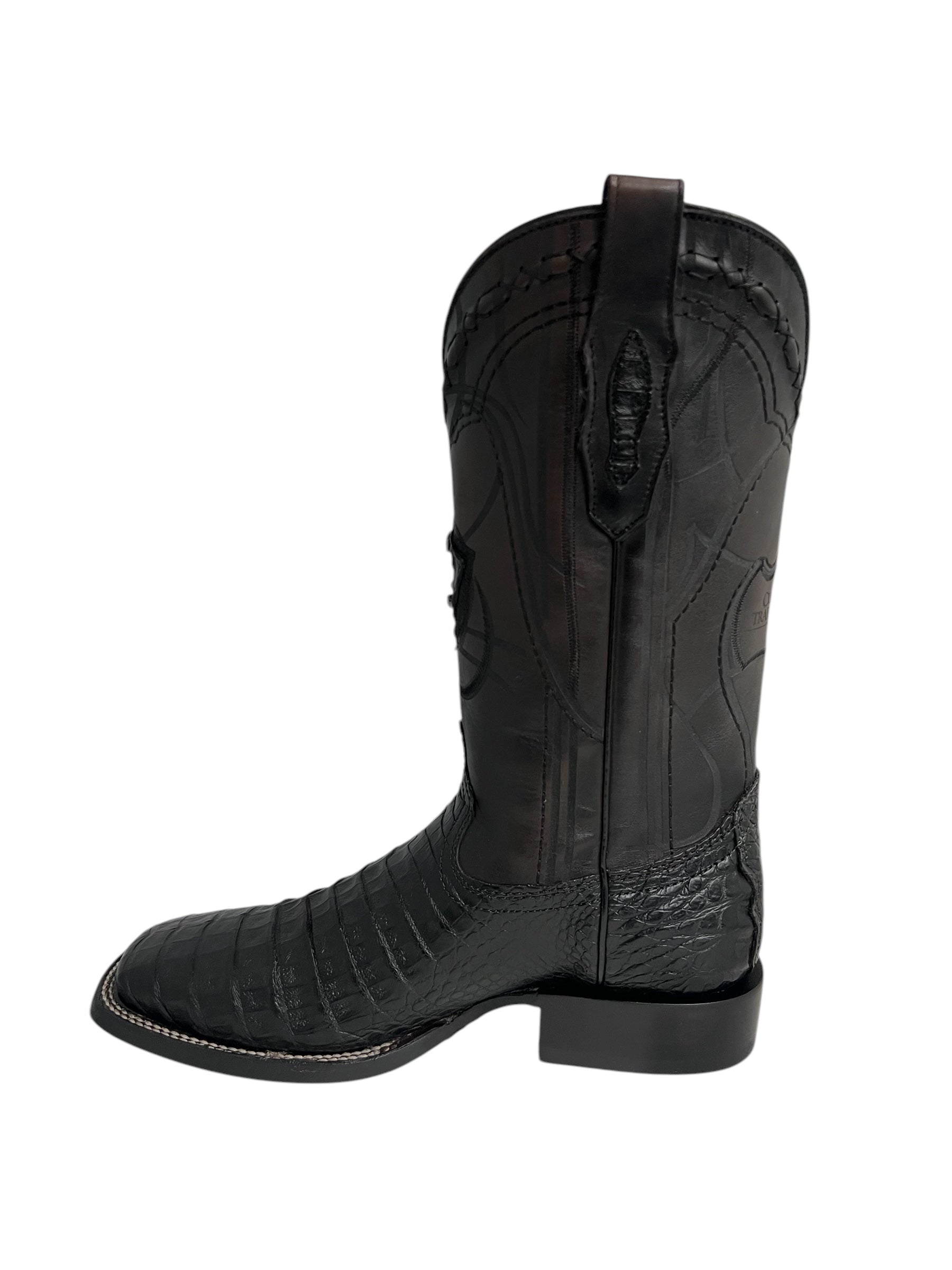 Cuadra Caiman Belly Square toe Black - CU678
