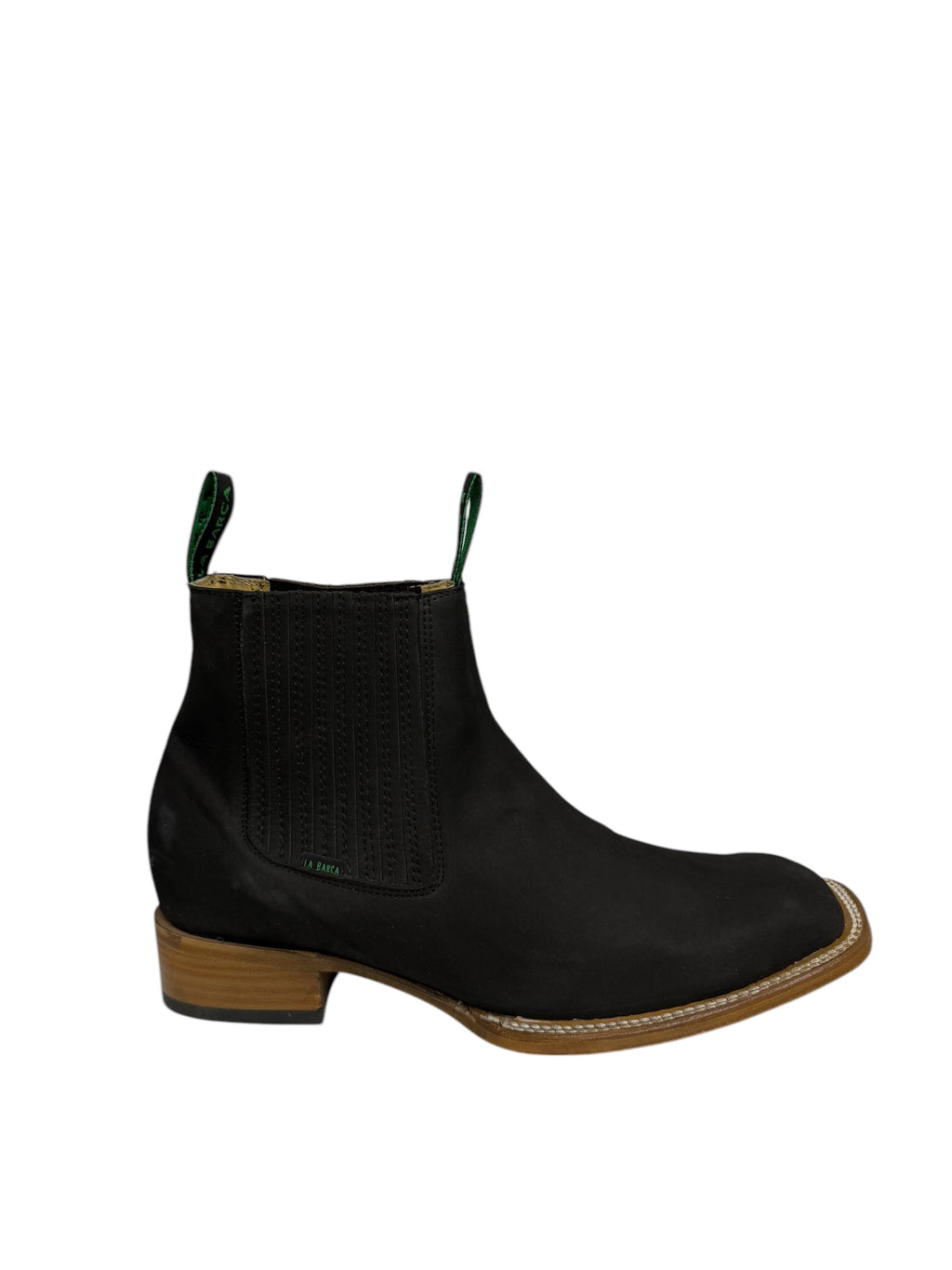 La Barca Square Toe Nobuck Black Ankle Boot - 935