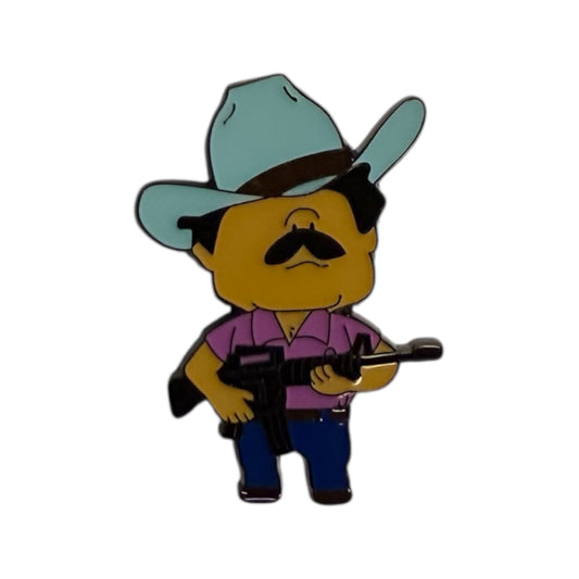 Mayo Zambada Holding Gun Hat Pin
