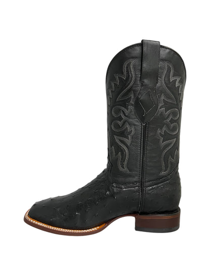 Red Diamond Ostrich Black Square Toe