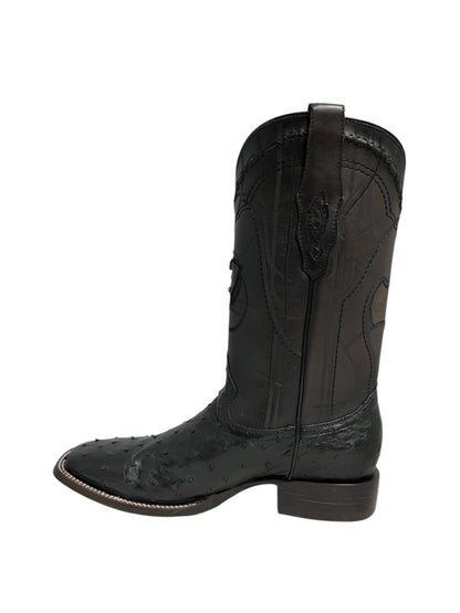 Cuadra Square Toe Black Ostrich - CU662