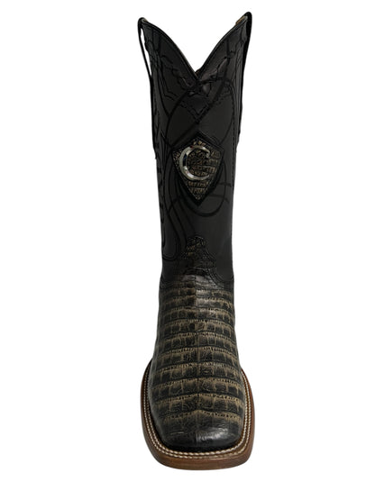 Cuadra Square Toe Caiman Belly Atlantic Black Sand - CU745