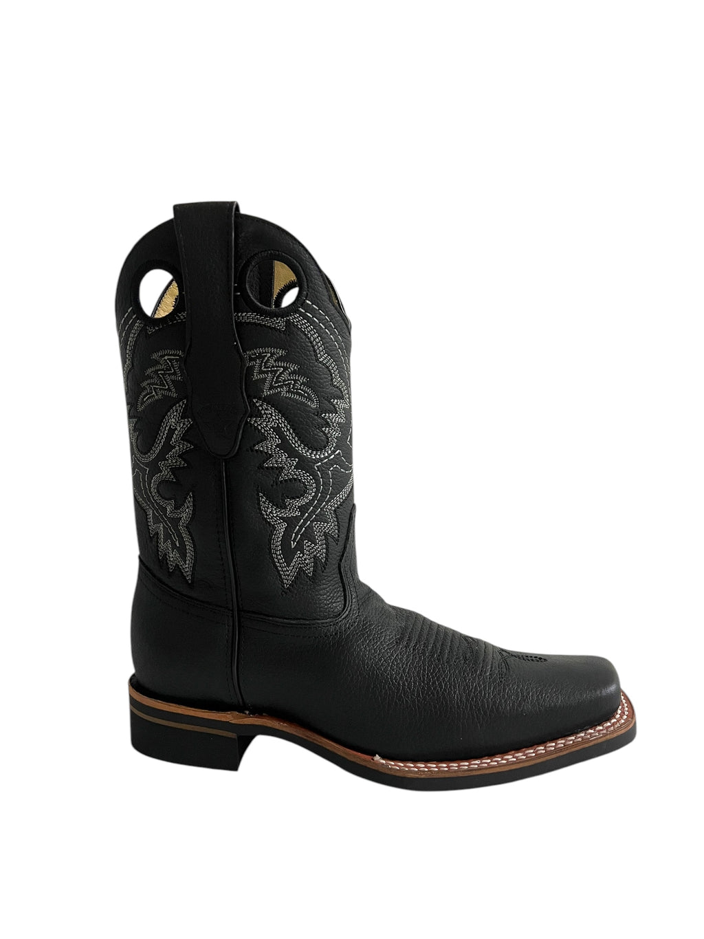 Los Altos Rodeo Square Toe And Rubber Sole Grisly Black - 8132705