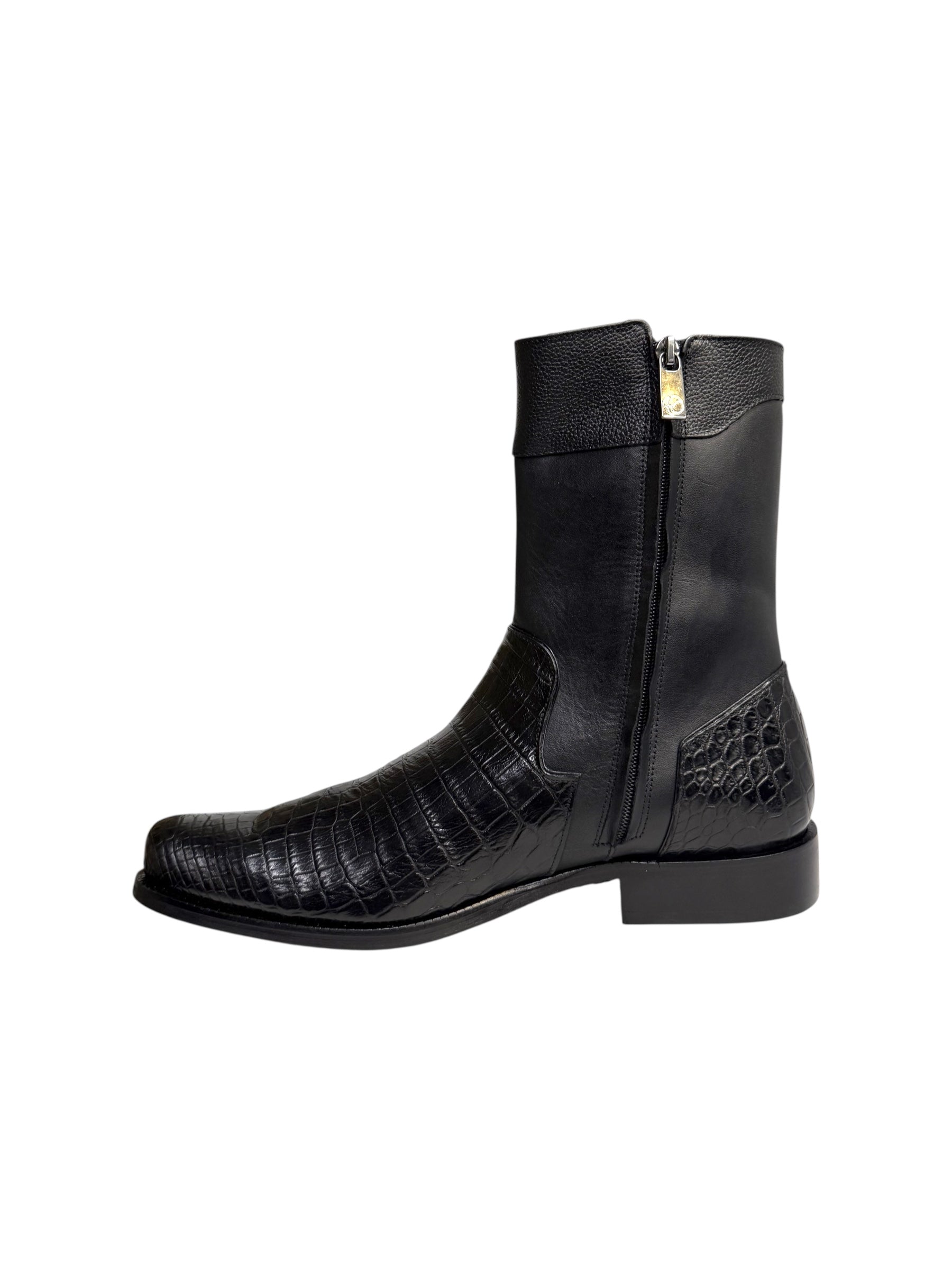 Franco Cuadra Caiman Belly Inca Black Cowhide - FC865